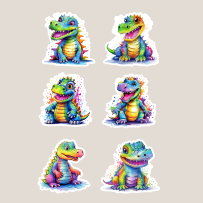 Rainbow Crocodile Sticker Sets