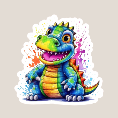 Rainbow Crocodile Stickers
