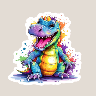 Rainbow Crocodile Iron On (HTV) Decal