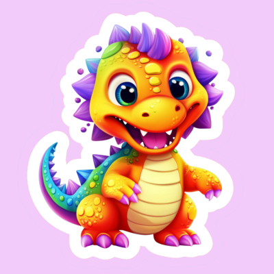 Adorable Baby Dinosaur Stickers