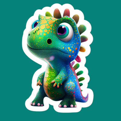Rainbow Dinosaurus Stickers