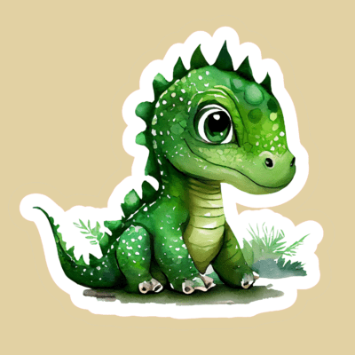 Watercolour Baby Dinosaurus Stickers