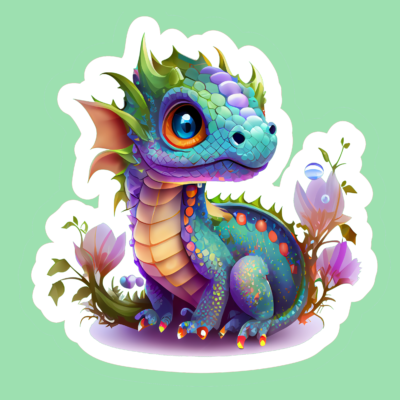 Colourful Baby Dragon Stickers