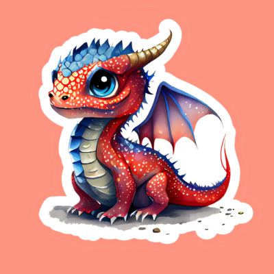 Red and Pink Baby Dragon