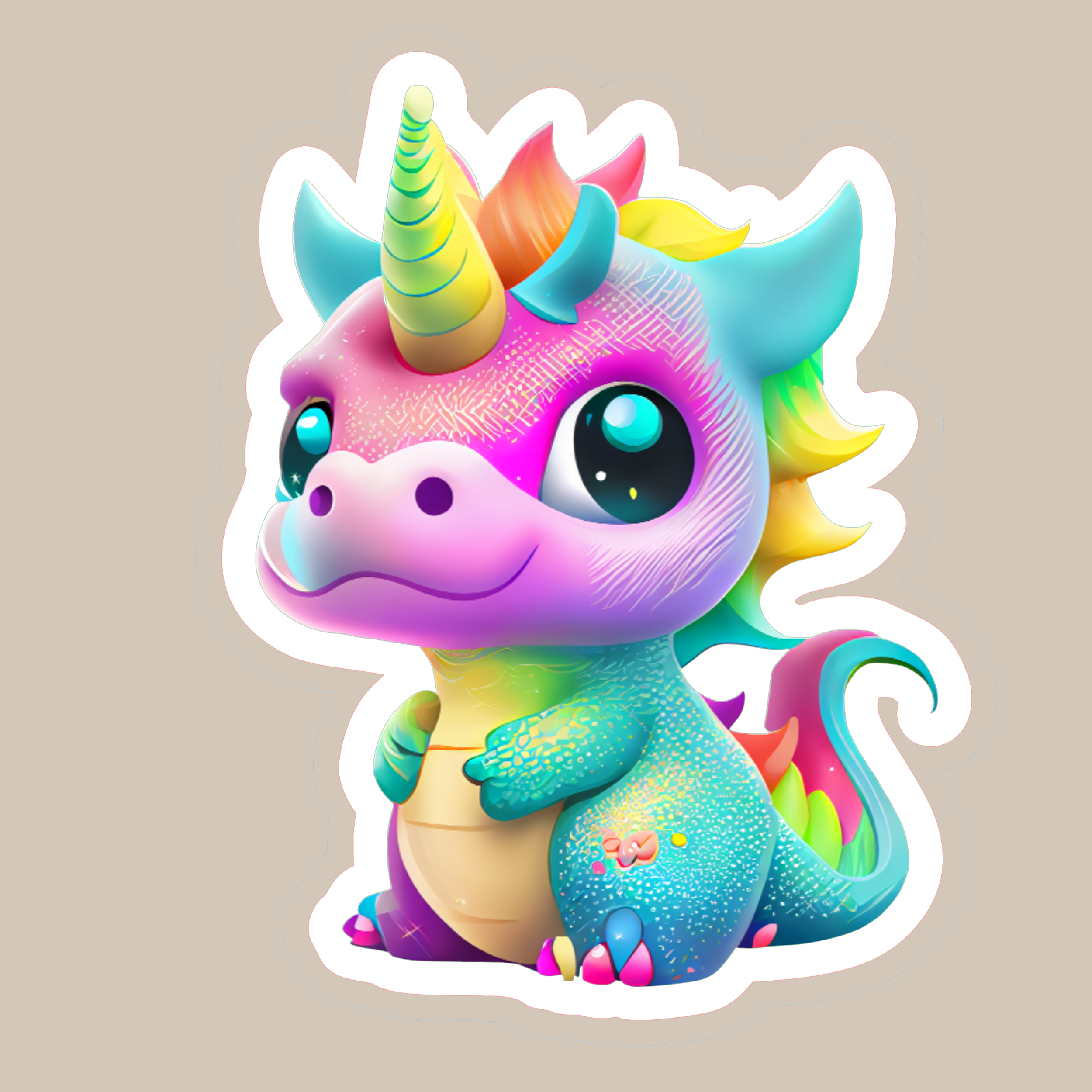 Rainbow Baby Dragon Stickers