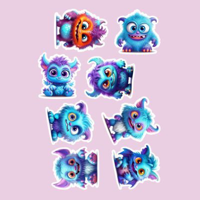Adorable Little Monster Sticker Set