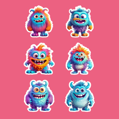 Cute Funny Monster Sticker Sets