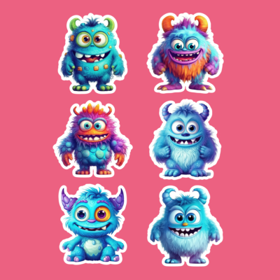 Cute Funny Monsters III Sticker Sets