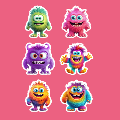 Cute Funny Monsters II Sticker Sets