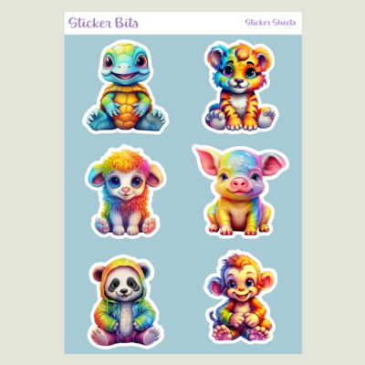 Rainbow Baby Animal Sticker Sets