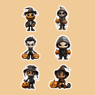 Halloween Costume Character Sticker Sets