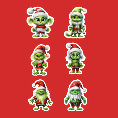 Cute Christmas Gnome Sticker Sets