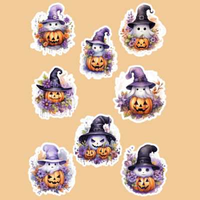 Cute Halloween Ghost Sticker Sets