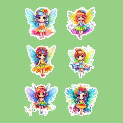 Cute Rainbow Fairy Sticker Sets 13-24