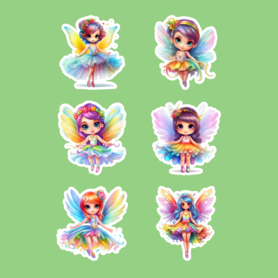 Cute Rainbow Fairy Sticker Sets 25-36