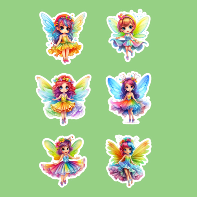Cute Rainbow Fairy Sticker Sets 37-48