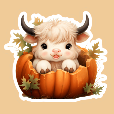 Cute Animals in a Pumpkin Iron-On (HTV) Decals