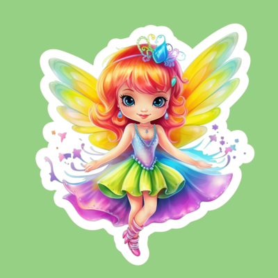 Cute Rainbow Fairy Wall Decals 13-24
