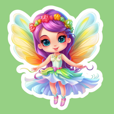 Cute Rainbow Fairy Wall Decals 25-36