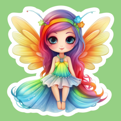 Cute Rainbow Fairy Stickers 25-36