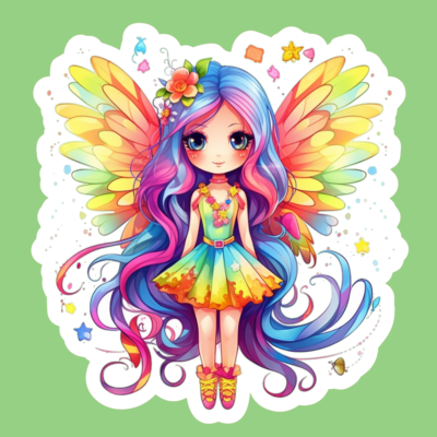 Cute Rainbow Fairy Stickers 37-48