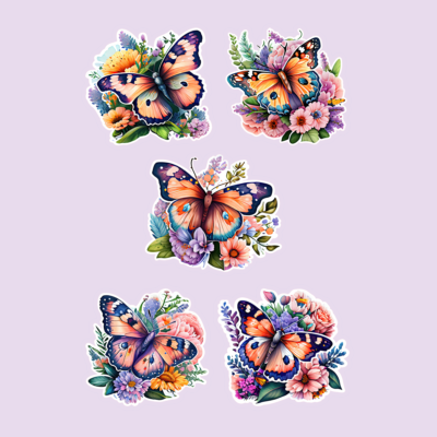 Butterflies & Flower Sticker Set