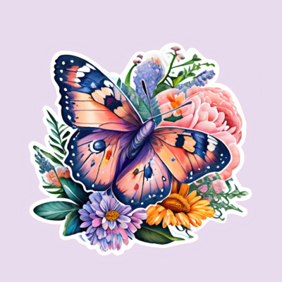 Butterflies & Flower (HTV) Decals