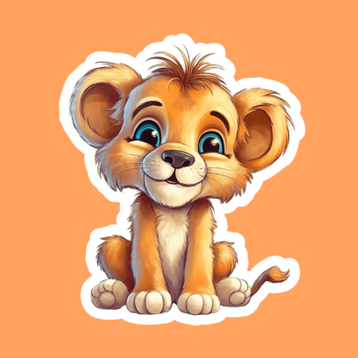 Baby Lion Watercolor (HTV) Decals