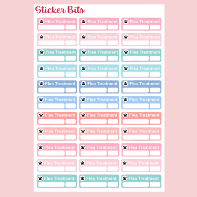 A5 Planner Sticker Sheet: Flea Treatment