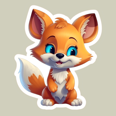 Cartoon Baby Fox Stickers
