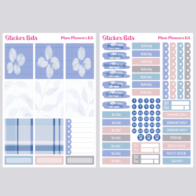 A5 Planner Kit - Blue Flowers