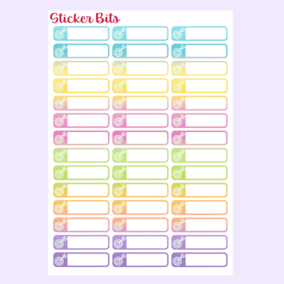 A5 Planner Sticker Sheet: Goal / Target Stickers