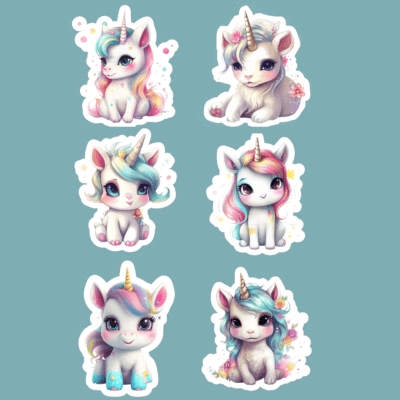 Cute Baby Unicorn Sticker Sets