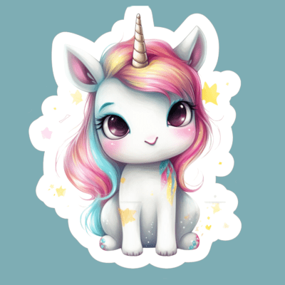 Cute Baby Unicorn Iron-On (HTV) Decals