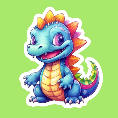 Cute Rainbow Dino Iron On (HTV) Decal