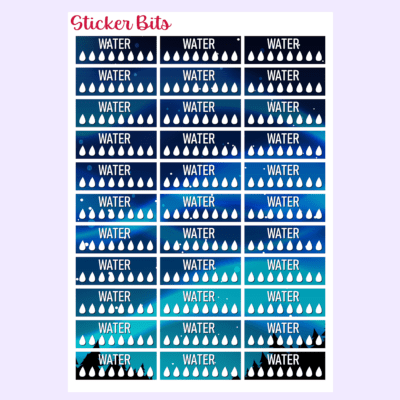 A5 Planner Sticker Sheet: Water Stickers
