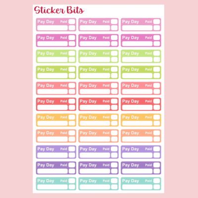 A5 Planner Sticker Sheet: Pay Day