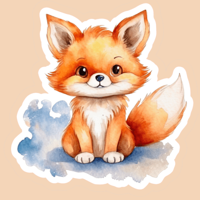Kawaii Cute Baby Fox Iron-On (HTV) Decals