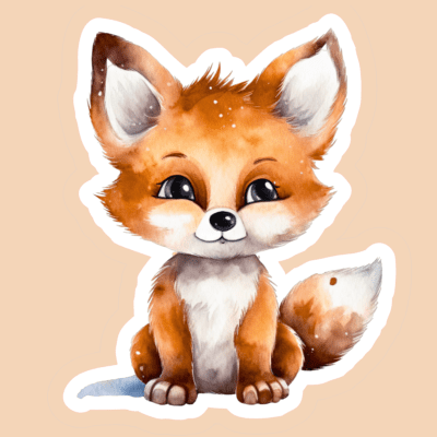 Kawaii Cute Baby Fox Stickers