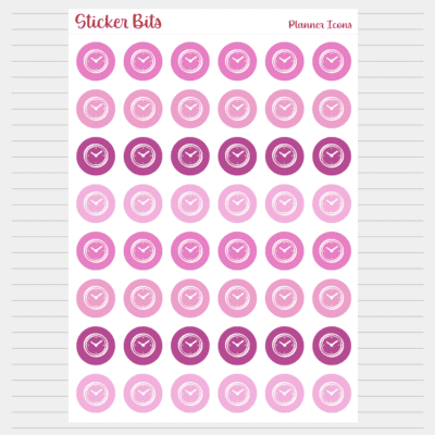 clock planner icon stickers