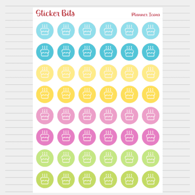 birthday cake planner icons