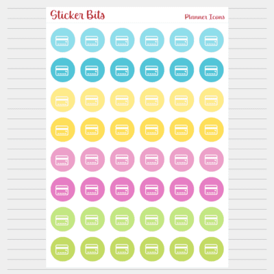credit card planner icon stickers