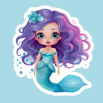 5 Cute Mermaid Stickers