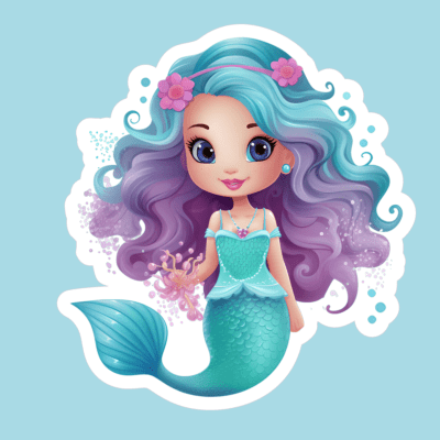 cute mermaid htv transfer