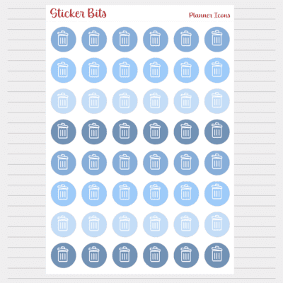 rubbish bin icon planner sticker