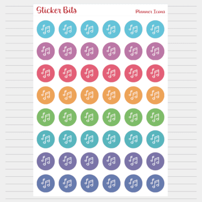 music icon planner stickers