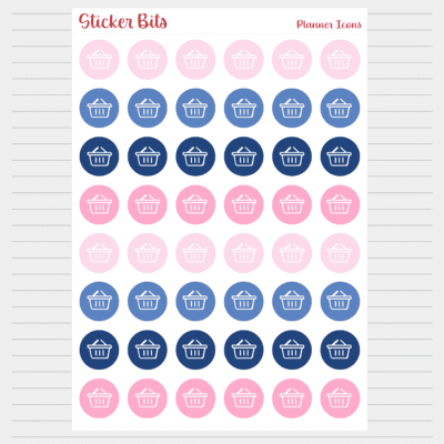shopping basket icon planner stickers