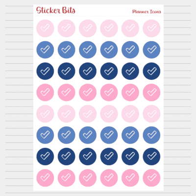 tick mark icon planner stickers