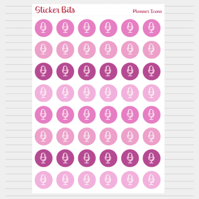 microphone icon planner stickers