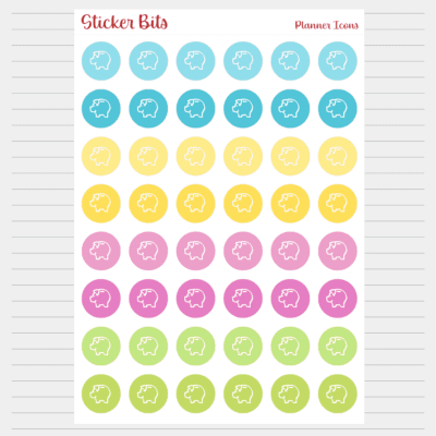 piggy bank icon planner stickers